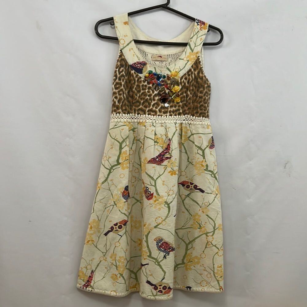 CECILIA PRADO ALGODAO BLEND BIRD DRESS SIZE PS